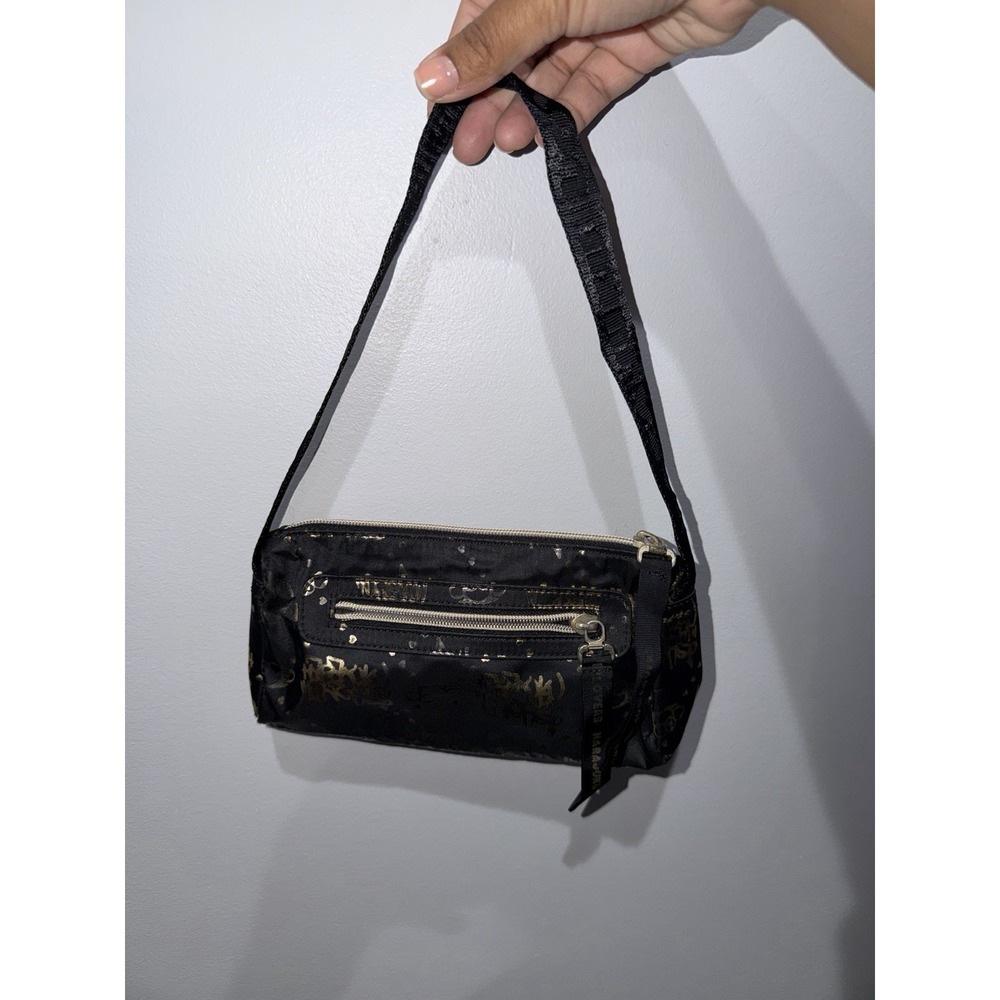 Harajuku Lovers Shoulder Bag Purse Crossbody Roller Disco Y2K Black Gold F